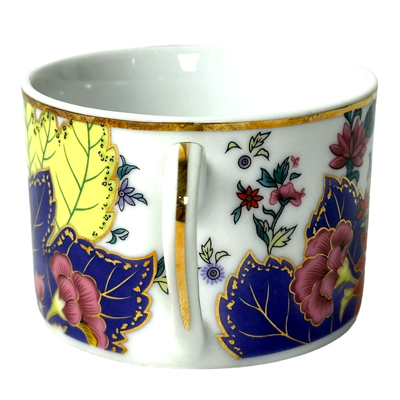 Vintage Imperial Tobacco Leaf China Floral Gold Trim Flat Bottom Cup Retired - Picture 2 of 7